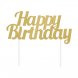 Trtdekoration "Happy Birthday" Guld - 18cm