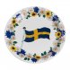 Assiett Svenska flaggan - 8st, 18cm