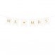 Banner Mr & Mrs, vit med guldtext - 15x85 cm