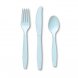 Engngsbestick Pastellmint/Pastellbl, gaffel-kniv-sked - 8st. av varje