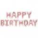 Ballong HAPPY BIRTHDAY, Rosguld bokstavsballonger (flyger ej) - 35cm