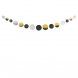 Girlang Guld/Svart/Silver prickar - 170 cm