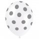 Ballonger Vita med silver prickar - 6st