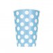 Pappersmugg Ljusbl Prickig - 6st, 354ml