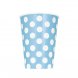 Pappersmugg Ljusbl Prickig - 6st, 354ml