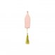 Placeringskort - Rosa Proseccoflaska m. tassel - 6st, 3.5 x 10 cm + tassel