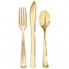 Engngsbestick Metallic Guld, gaffel-kniv-sked - 6st av varje