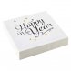 Servetter Happy New Year, Vita - 20st, 33x33cm