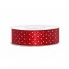 Sidenband, Rtt med vita prickar - 25mm x 25m