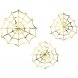 Spindeln�t, Pappersdekoration i guld - 1st 23x23cm, 2st 18x18cm