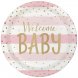 Tallrik Welcome baby, Rosa - 22cm, 8st