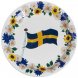 Tallrik Svenska flaggan - 8st, 23cm