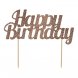 Happy Birthday, Trtdekoration Rosglittrig - 17x15cm