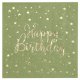 Servetter HBD Grn/Guld - 20st, 25x25cm