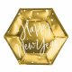 Assiett Happy New Year guld - 6st, 18cm