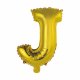 Bokstavsballong Guld J - 41cm