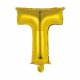 Bokstavsballong Guld T - 41cm