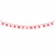 Girlang Valentines day Rosa/Rd - 150x13cm