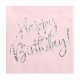 Servetter \"HBD\" Rosa/Silver - 20st, 33x33cm