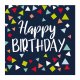 Servetter \"HBD\" mixade frger - 16st, 33x33cm