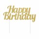 Trtdekoration \"Happy Birthday\" Guld - 18cm