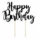 Trtdekoration \"Happy Birthday\" Svart - 22cm