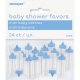 Mini Nappflaskor, Bl Dekoration, Baby Shower 24st/frp