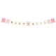 Banner Baby Girl, vit/rosa med guldtext - 15x175 cm