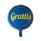 Folieballong Grattis, Bl/Gul - 46cm