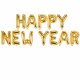 Ballong HAPPY NEW YEAR, Guldiga Bokstavsballonger (flyger ej) - 35cm