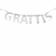 Girlang Grattis, Silver - 10cm x 2m