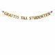 Banner/Girlang Grattis till studenten, Guld - 3,6m