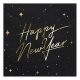 Happy New Year, Svarta servetter - 20st, 33x33cm