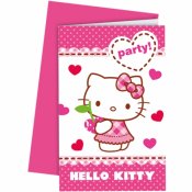 Inbjudningskort inkl. Kuvert Hello Kitty - 6st