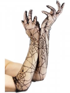  Handskar i spetsmaterial - Svarta, 53cm 