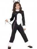 Cool Katt Kostym, Strl L Barn Maskeraddrkt Halloween