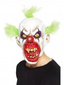 Elak Clown, Ansiktsmask med Grönt hår, Latex