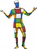 Rubiks Kub Kroppstrumpa / Second Skin Kostym, Strl L Vuxen Maskeraddrkt