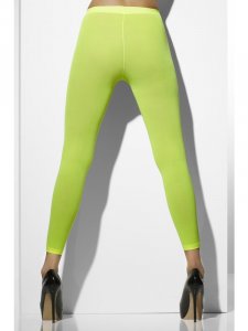  Opaque Footless Tights, Neon Green 