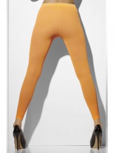  Opaque Footless Tights, Neon Orange 