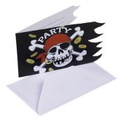 Inbjudningskort inkl. Kuvert Pirat - 6st
