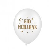 Ballonger Eid Mubarak, vit - 6st