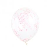 Ballonger med Ljusrosa konfetti - 6st