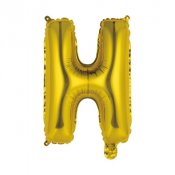 Bokstavsballong Guld H - 41cm
