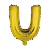 Bokstavsballong Guld U - 41cm