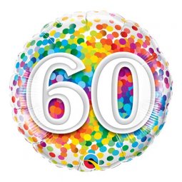  60 år Folieballong Konfetti - 46cm 