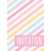 Inbjudningskort Pastell - 8st