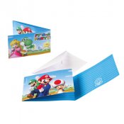 Inbjudningskort Super Mario - 8st