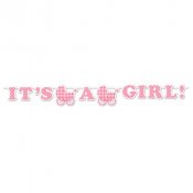 Vimpel / Banner I'ts a Girl, Baby Shower 1,7m