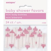 Mini Nappflaska, Rosa, Baby Shower 24st/förp